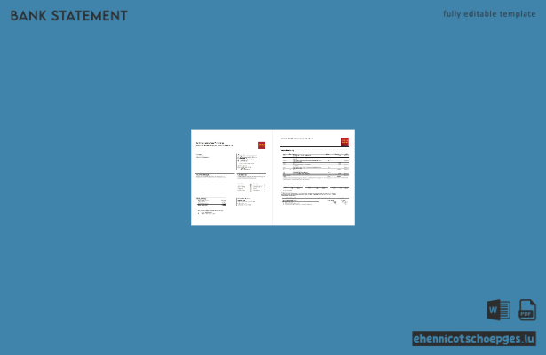 Kontoauszug der Wells Fargo Bank (USA), Word-Format, 3 Seiten, Beispielvorschau